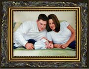 Our portrait painters complete your painting and frame it